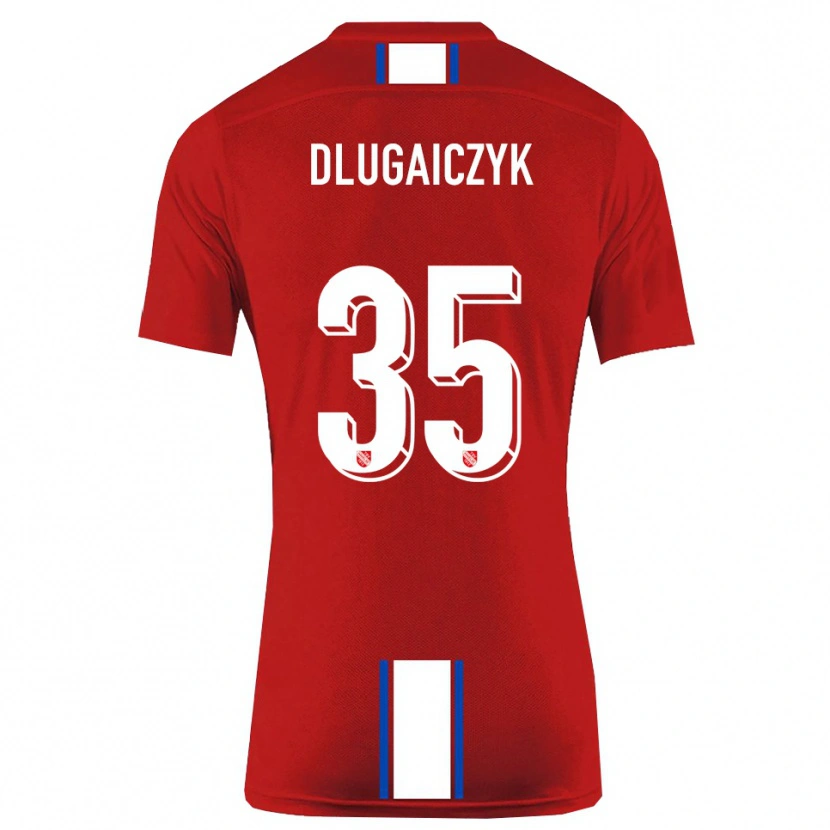 DanxenレディースAlexander Dlugaiczyk#35赤 白ホームシャツ2025/26ジャージーユニフォーム