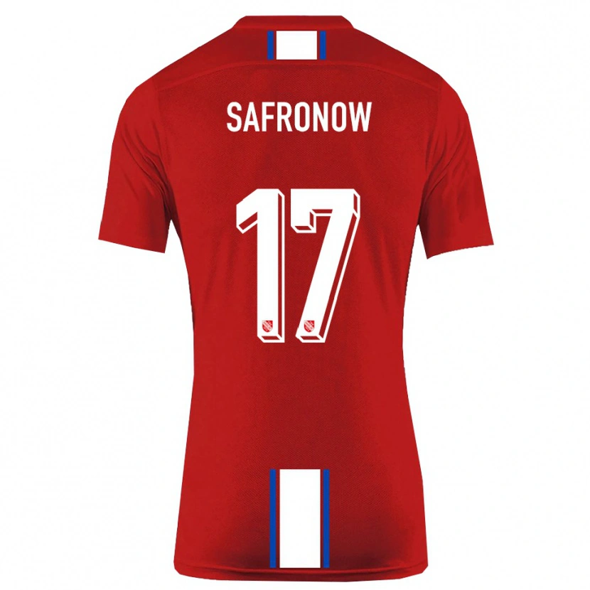 DanxenレディースMaxim Safronow#17赤 白ホームシャツ2025/26ジャージーユニフォーム