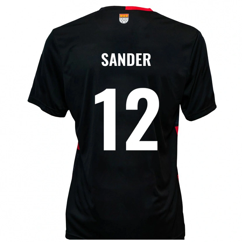 DanxenレディースAnton Sander#12黒 赤ホームシャツ2025/26ジャージーユニフォーム