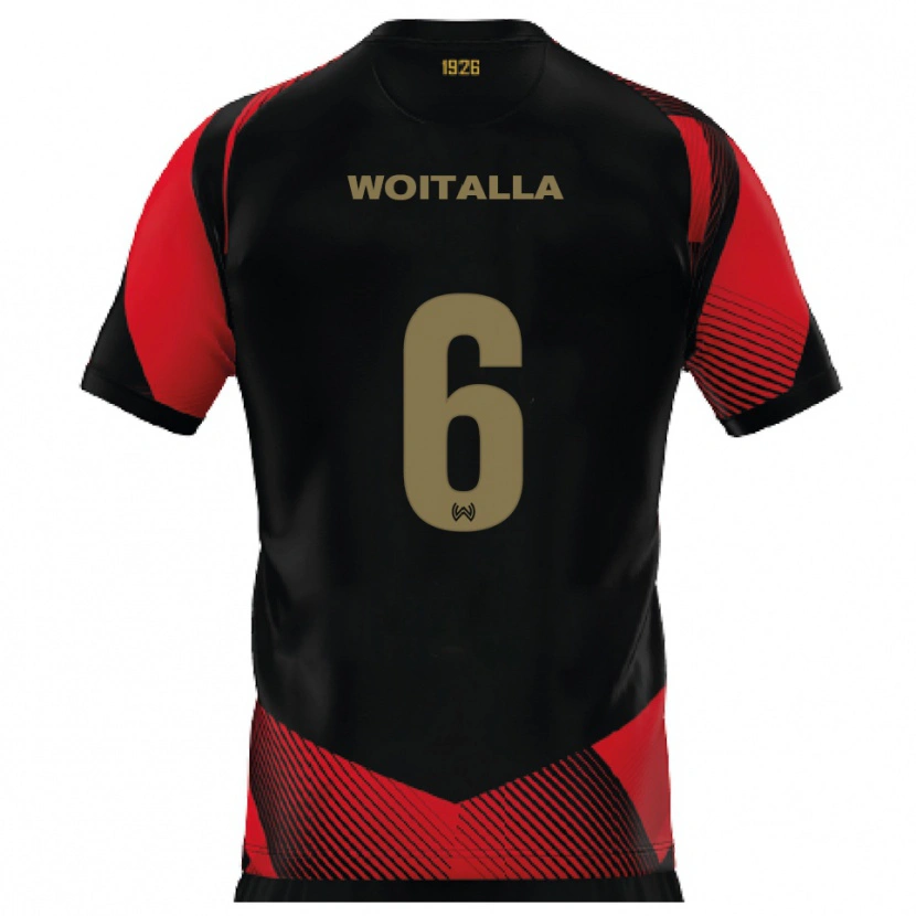 DanxenレディースLuis Woitalla#6黒 赤ホームシャツ2025/26ジャージーユニフォーム