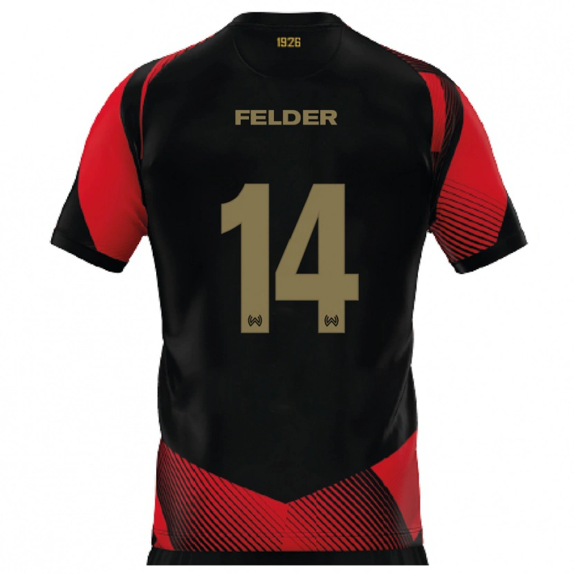DanxenレディースMohamed Felder#14黒 赤ホームシャツ2025/26ジャージーユニフォーム