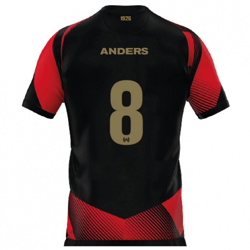 DanxenレディースLen Anders#8黒 赤ホームシャツ2025/26ジャージーユニフォーム