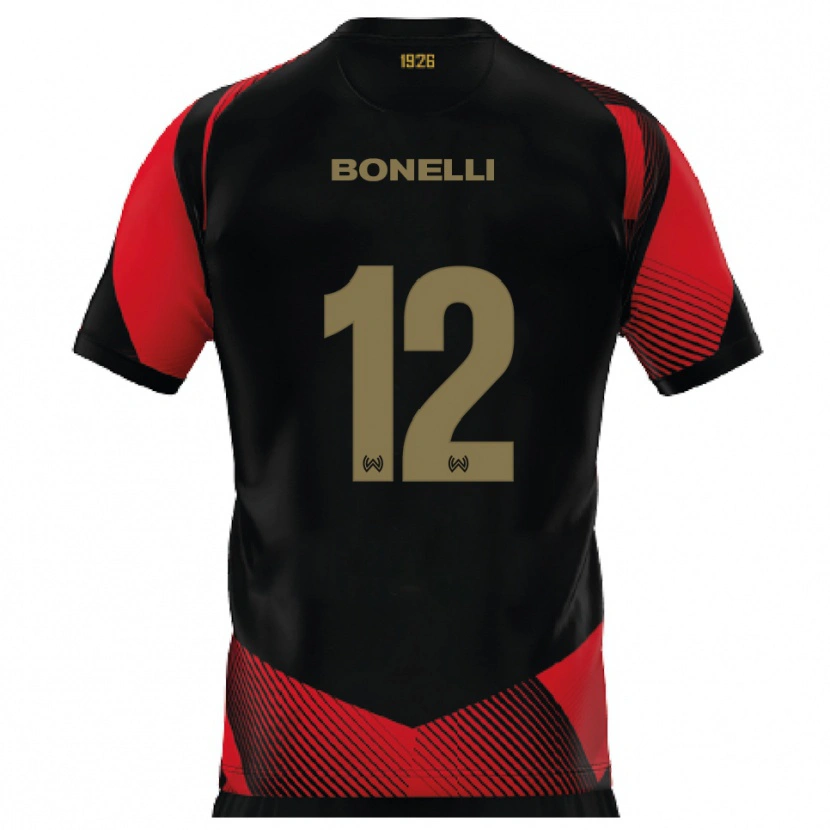 DanxenレディースLeonardo Bonelli#12黒 赤ホームシャツ2025/26ジャージーユニフォーム