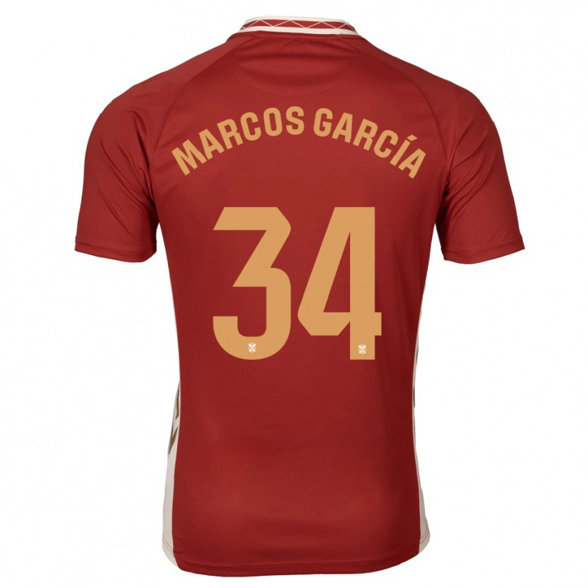 DanxenレディースMarcos García#34バーガンディ 金アウェイシャツ2025/26ジャージーユニフォーム