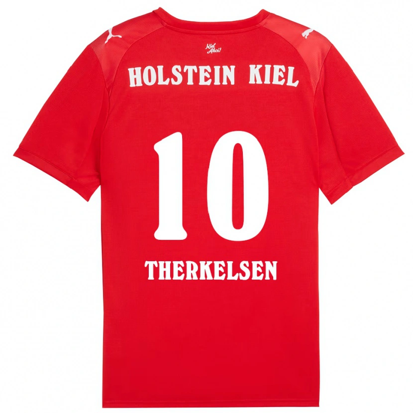 DanxenレディースJonas Therkelsen#10赤 青アウェイシャツ2025/26ジャージーユニフォーム