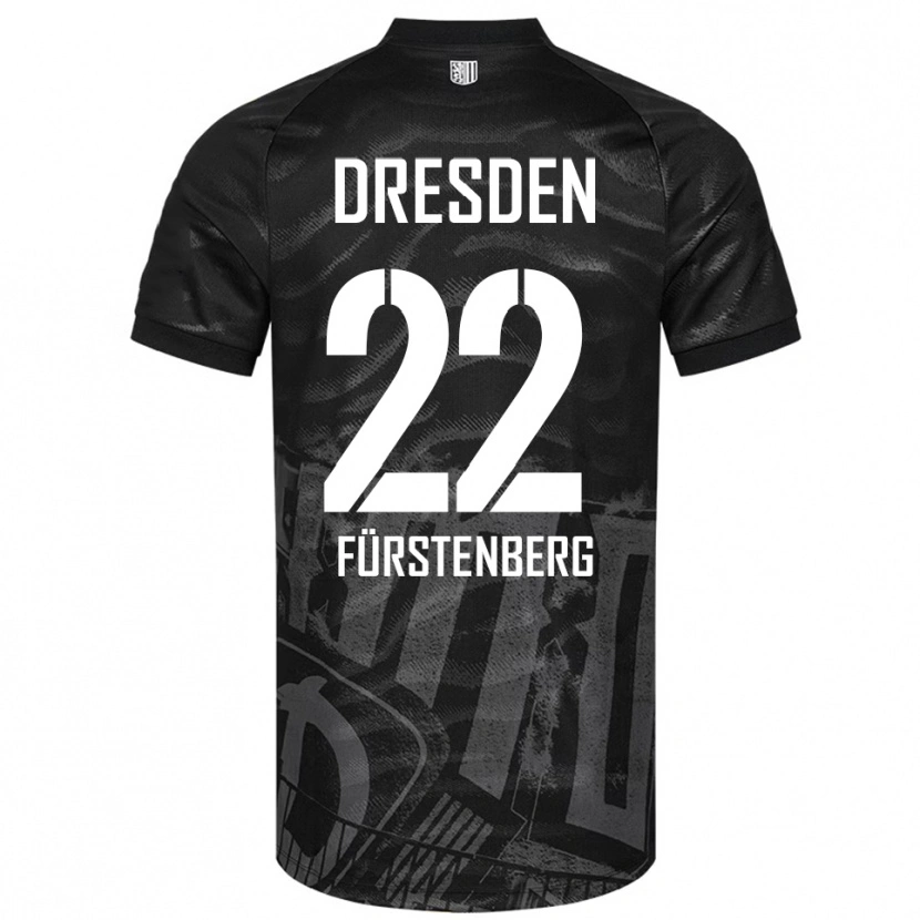 DanxenレディースMattis Fürstenberg#22黒 灰色アウェイシャツ2025/26ジャージーユニフォーム