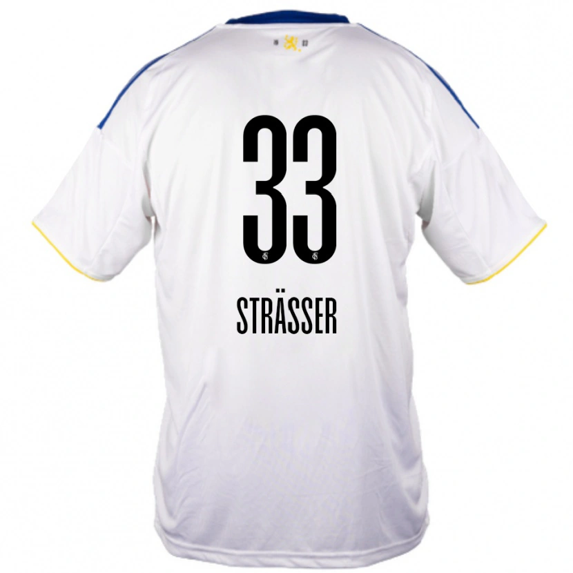 DanxenレディースJannick Strässer#33白 青 黄アウェイシャツ2025/26ジャージーユニフォーム