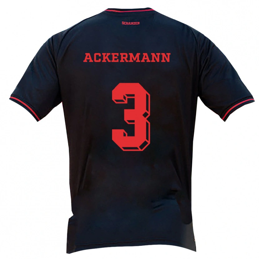 DanxenレディースTom Ackermann#3黒 赤 白アウェイシャツ2025/26ジャージーユニフォーム