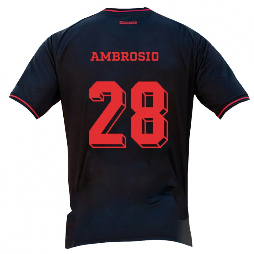 DanxenレディースGedeon Ambrosio#28黒 赤 白アウェイシャツ2025/26ジャージーユニフォーム