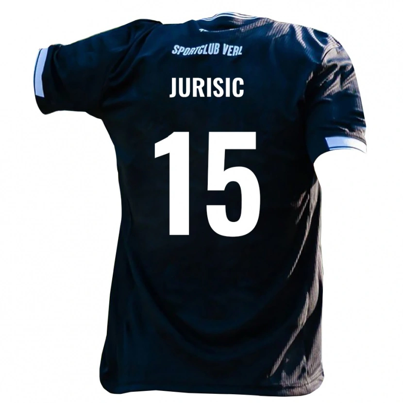 DanxenレディースFabian Jurisic#15黒 白アウェイシャツ2025/26ジャージーユニフォーム