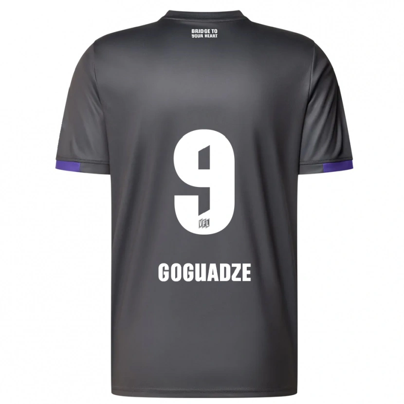 DanxenレディースNikky Goguadze#9灰色 紫アウェイシャツ2025/26ジャージーユニフォーム