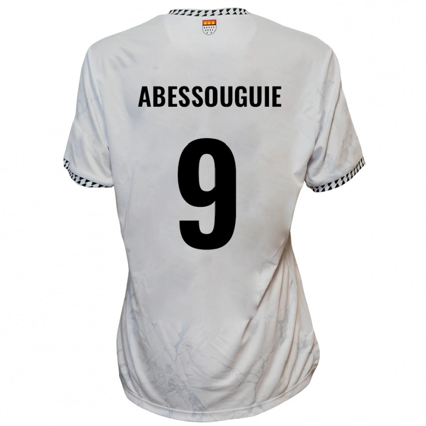 DanxenレディースThierry Abessouguie#9白 黒アウェイシャツ2025/26ジャージーユニフォーム