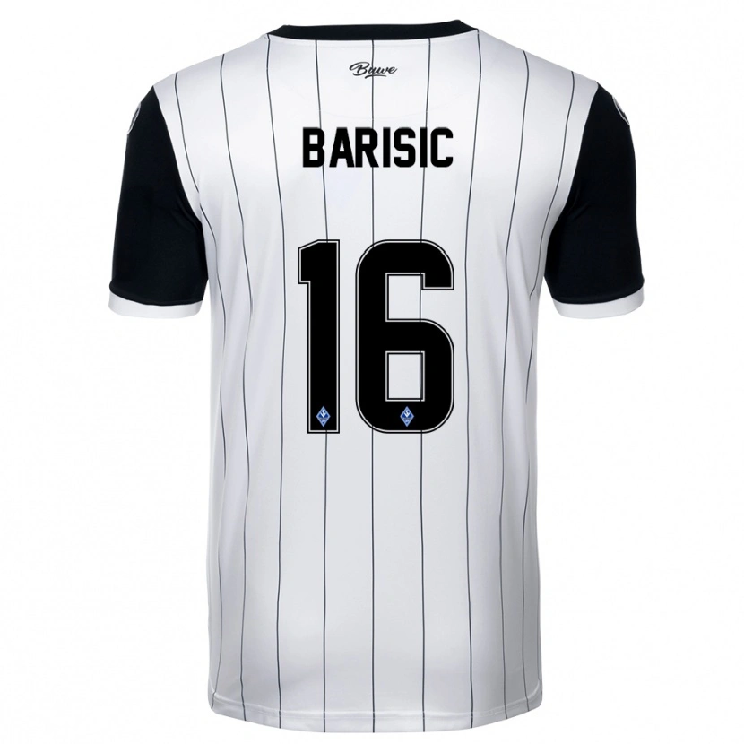 DanxenレディースDiego Barisic#16白 黒アウェイシャツ2025/26ジャージーユニフォーム