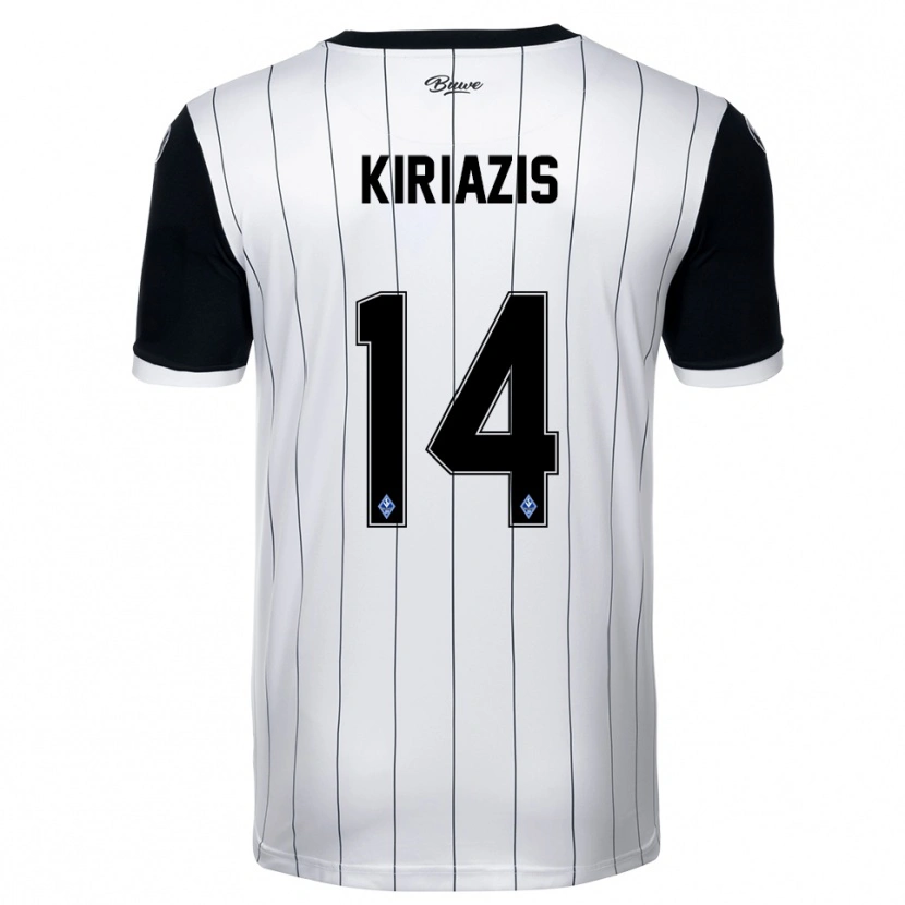 DanxenレディースPavlos Kiriazis#14白 黒アウェイシャツ2025/26ジャージーユニフォーム