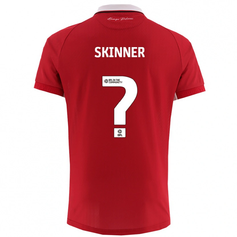 DanxenキッズLuke Skinner#0赤 白ホームシャツ2025/26ジャージーユニフォーム