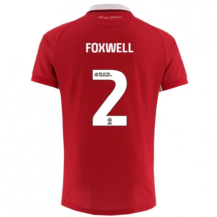 DanxenキッズJaiden Foxwell#2赤 白ホームシャツ2025/26ジャージーユニフォーム