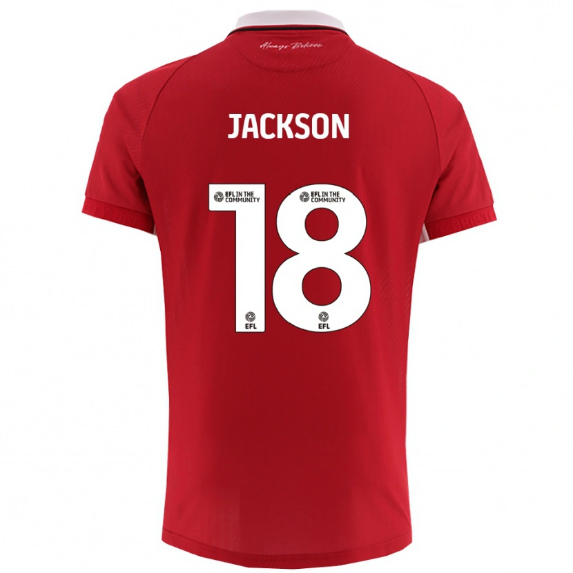 DanxenキッズTrayvion Jackson#18赤 白ホームシャツ2025/26ジャージーユニフォーム