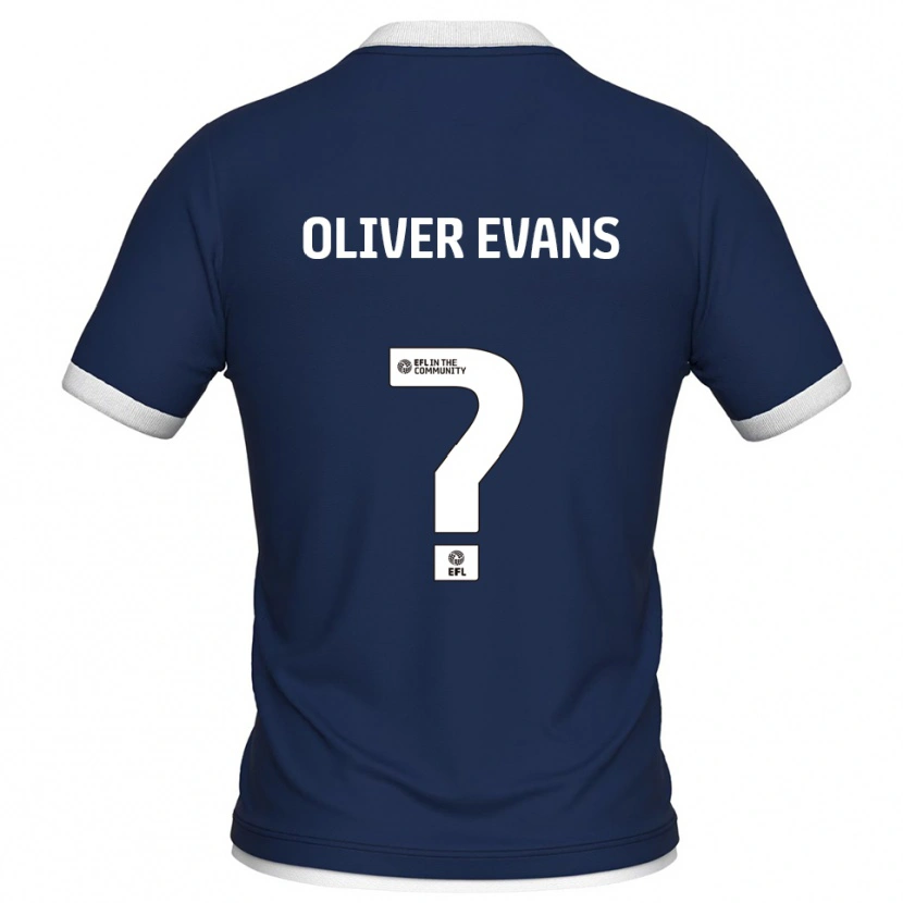 DanxenキッズOliver Evans#0紺 白ホームシャツ2025/26ジャージーユニフォーム
