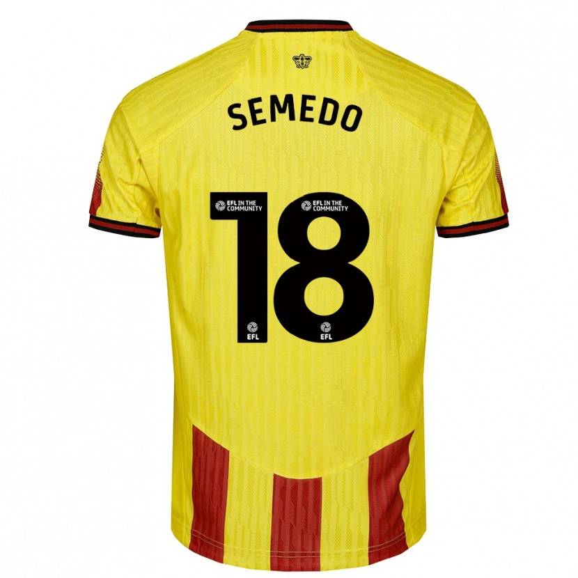 DanxenキッズVivaldo Semedo#18黄 赤ホームシャツ2025/26ジャージーユニフォーム