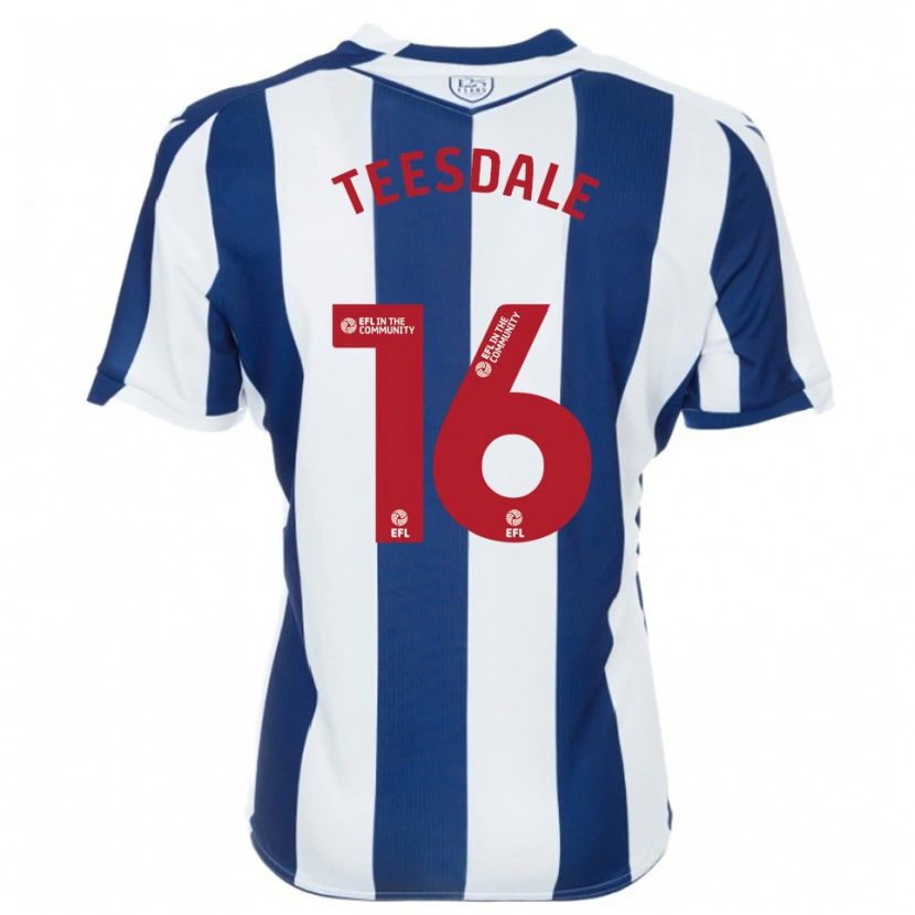 Danxenキッズフィン・ティーズデール#16紺 白ホームシャツ2025/26ジャージーユニフォーム