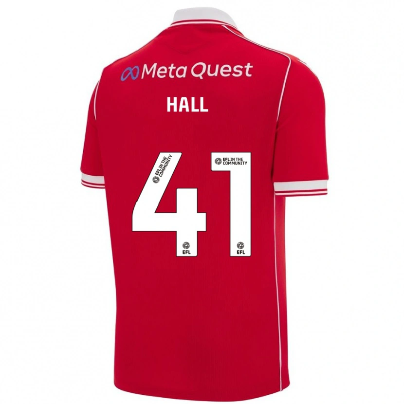 Danxenキッズリアム・ホール#41赤 白ホームシャツ2025/26ジャージーユニフォーム