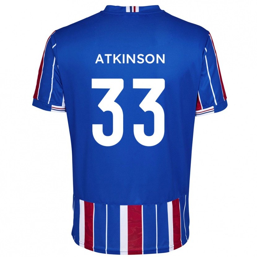 DanxenキッズHayden Atkinson#33青 赤 白ホームシャツ2025/26ジャージーユニフォーム