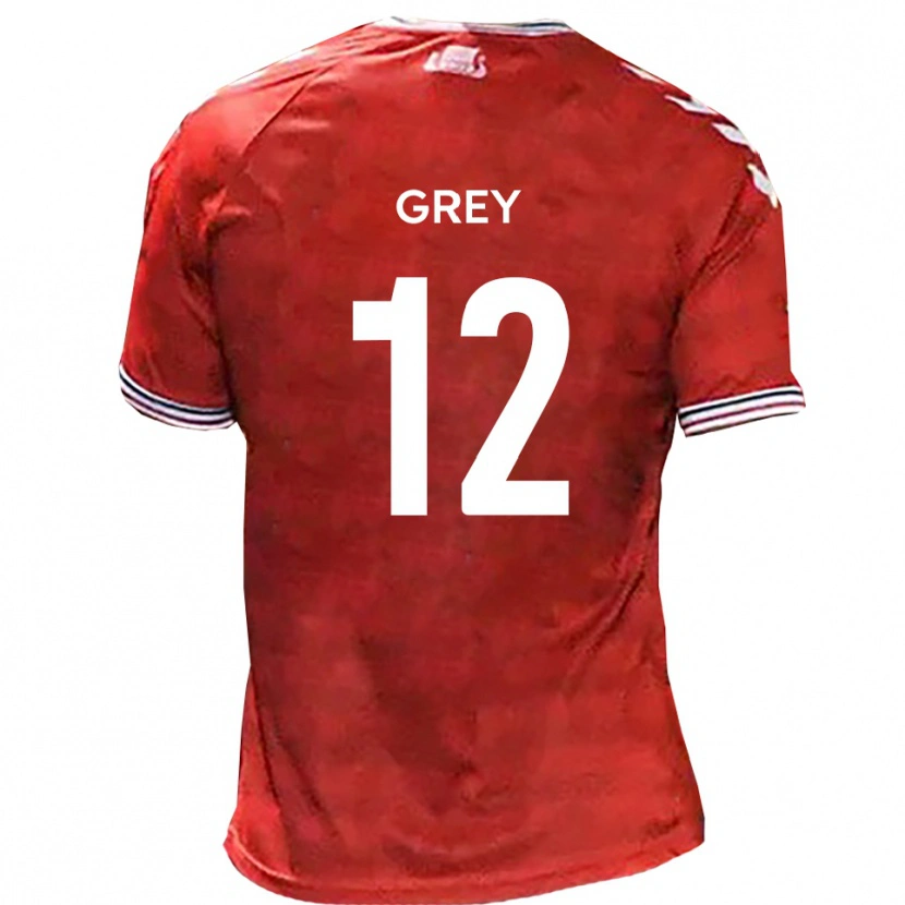 DanxenキッズJoe Grey#12赤 白ホームシャツ2025/26ジャージーユニフォーム