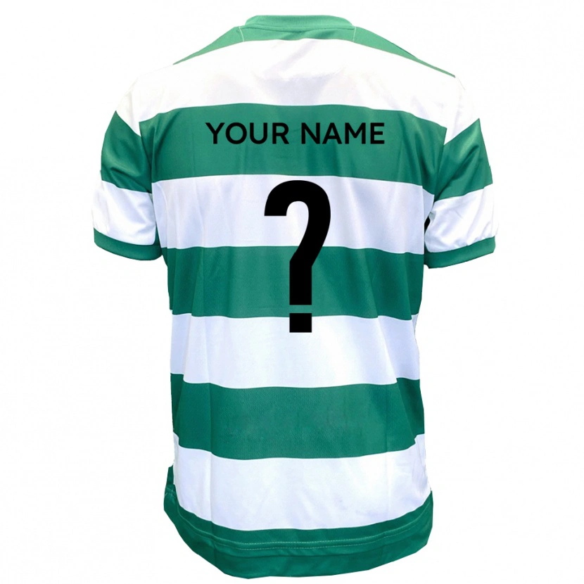 Danxenキッズあなたの名前#0緑 白ホームシャツ2025/26ジャージーユニフォーム