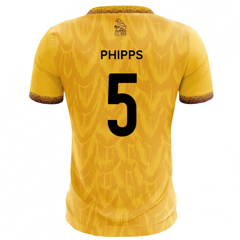 DanxenキッズHarry Phipps#5黄 茶ホームシャツ2025/26ジャージーユニフォーム