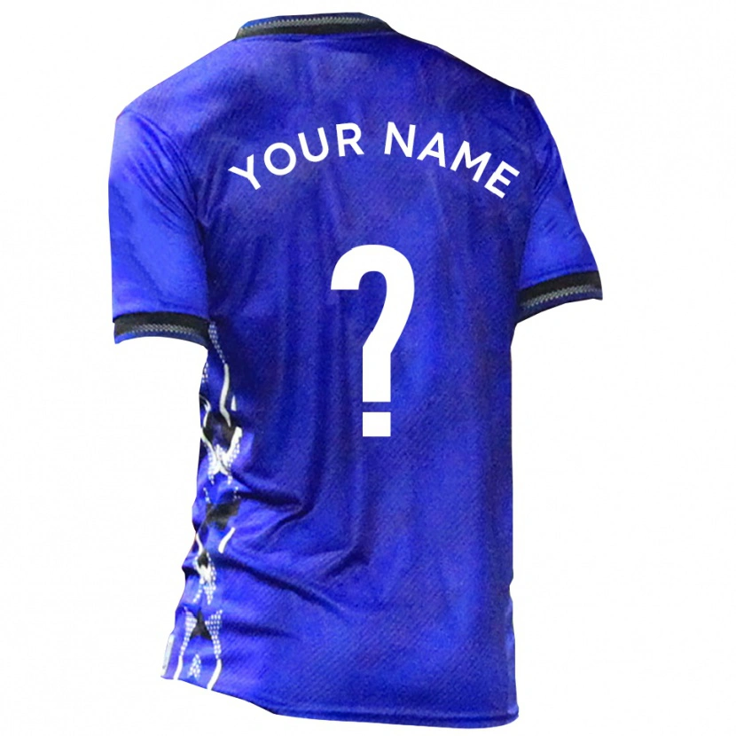 Danxenキッズあなたの名前#0青 白ホームシャツ2025/26ジャージーユニフォーム