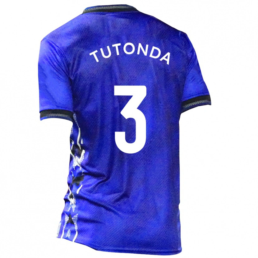 DanxenキッズDavid Tutonda#3青 白ホームシャツ2025/26ジャージーユニフォーム