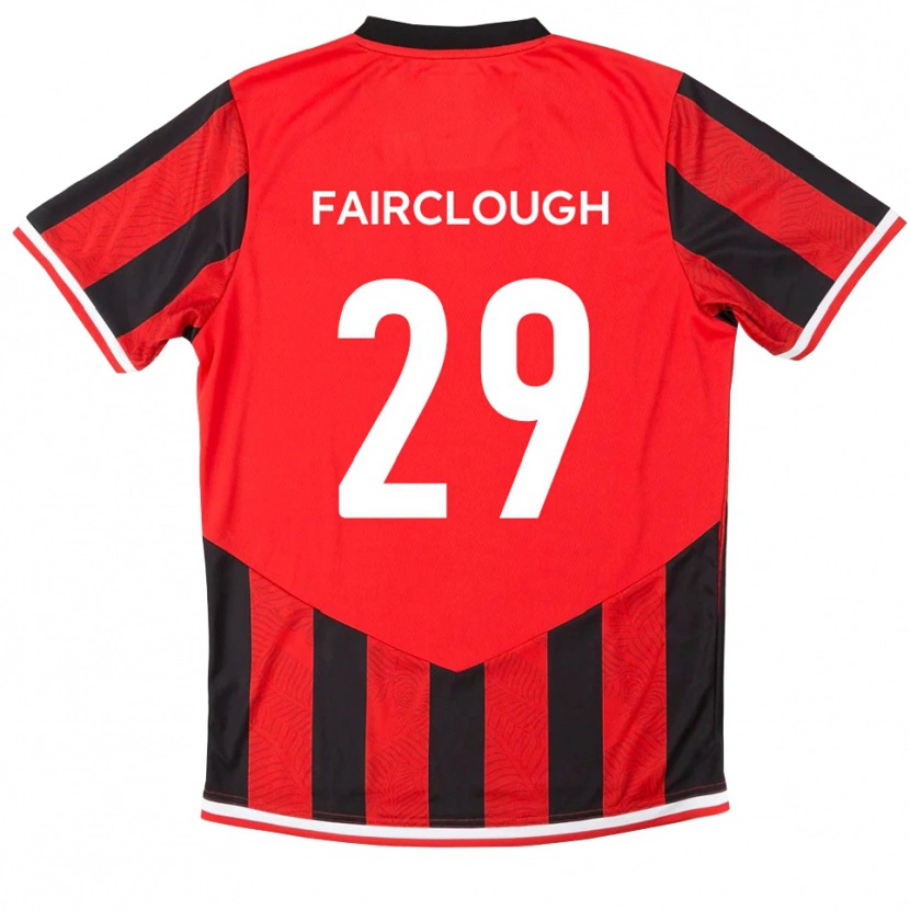 DanxenキッズAdam Fairclough#29赤 黒ホームシャツ2025/26ジャージーユニフォーム