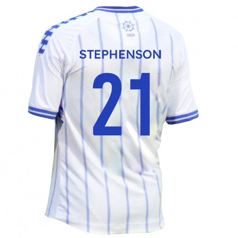 DanxenキッズLouis Stephenson#21白 青ホームシャツ2025/26ジャージーユニフォーム