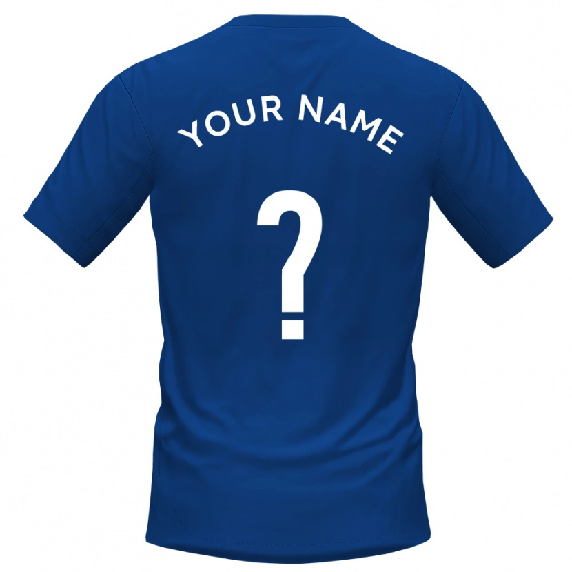 Danxenキッズあなたの名前#0青 白ホームシャツ2025/26ジャージーユニフォーム