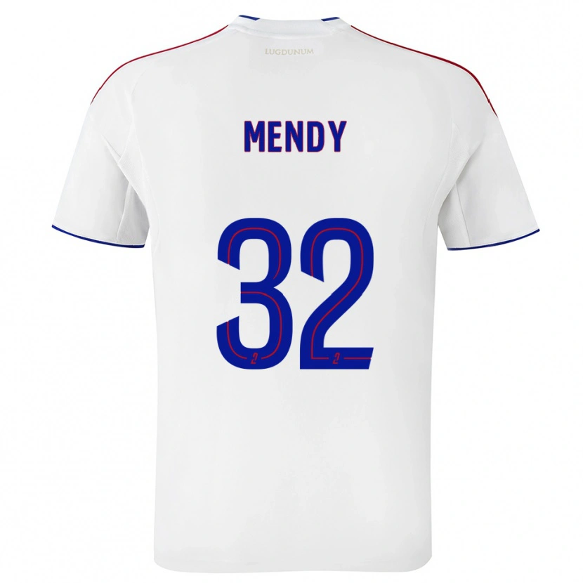 DanxenキッズMaeline Mendy#32白 赤ホームシャツ2025/26ジャージーユニフォーム