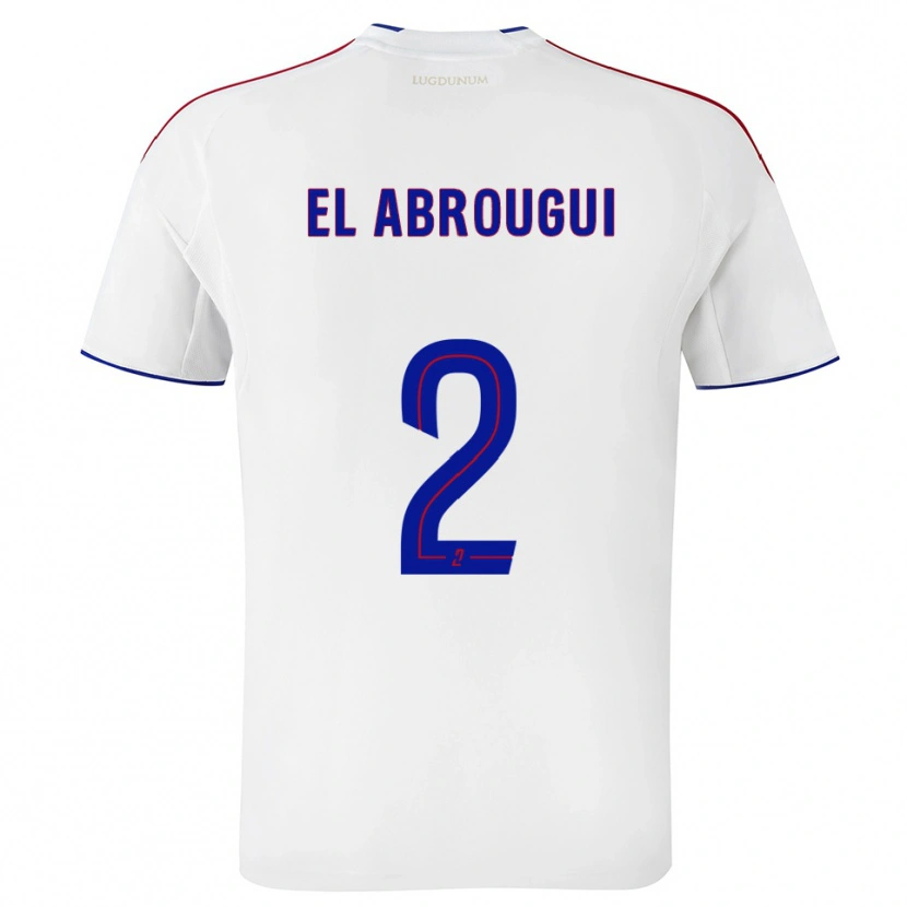 DanxenキッズWassim El Abrougui#2白 赤ホームシャツ2025/26ジャージーユニフォーム