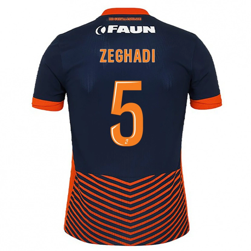 DanxenキッズMohamed Zeghadi#5ミッドナイトブルー オレンジホームシャツ2025/26ジャージーユニフォーム