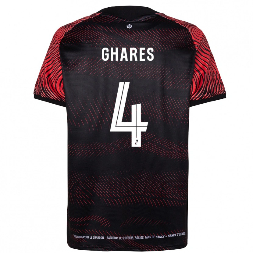 DanxenキッズHaïssam Ghares#4白 赤ホームシャツ2025/26ジャージーユニフォーム
