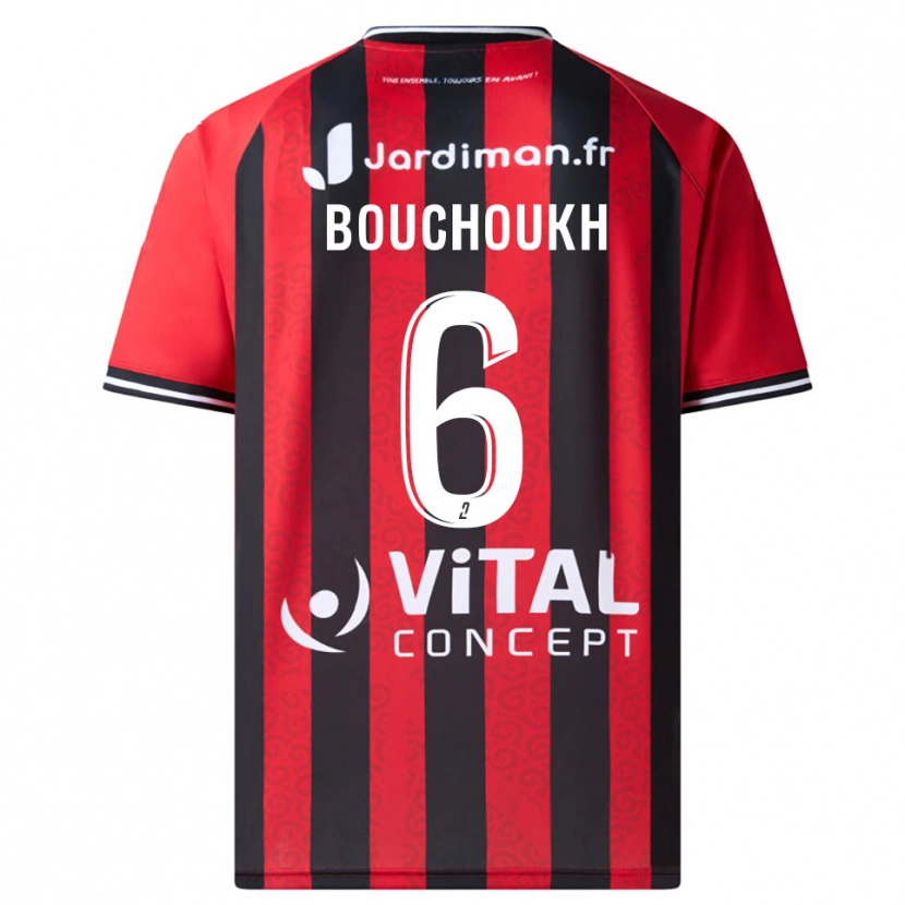 DanxenキッズAhmed Bouchoukh#6赤 黒ホームシャツ2025/26ジャージーユニフォーム