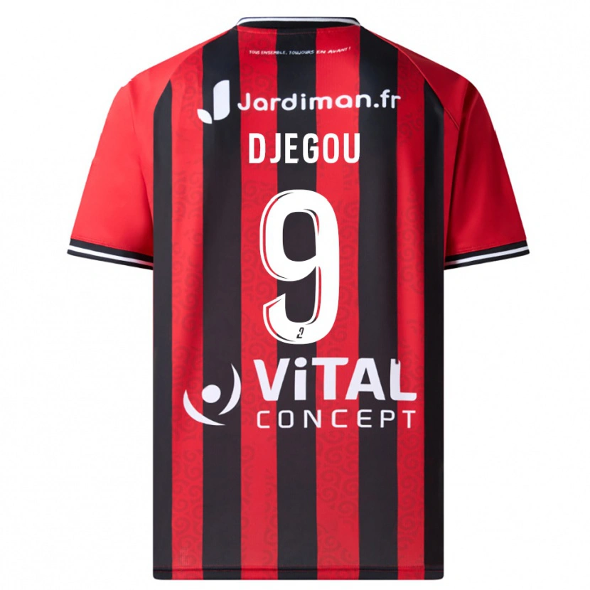 DanxenキッズJean-Yves Djegou#9赤 黒ホームシャツ2025/26ジャージーユニフォーム