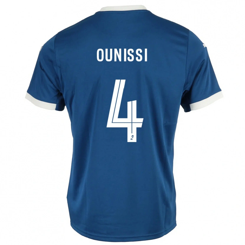 DanxenキッズIlian Ounissi#4青 白ホームシャツ2025/26ジャージーユニフォーム
