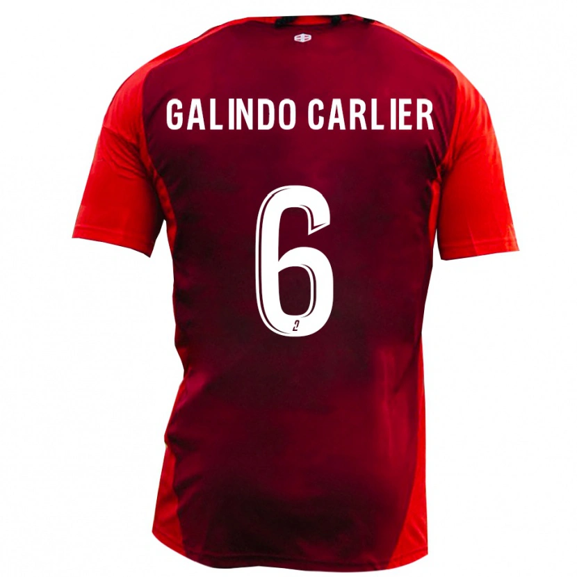 DanxenキッズLuca Galindo Carlier#6赤 バーガンディホームシャツ2025/26ジャージーユニフォーム