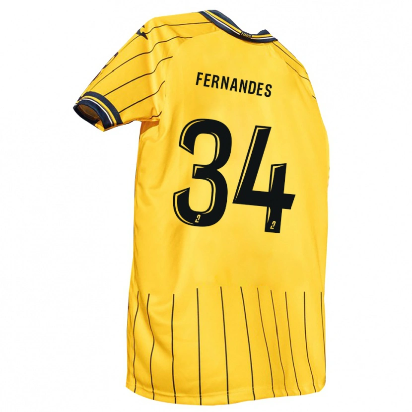 DanxenキッズAlexandre Fernandes#34黄 紺ホームシャツ2025/26ジャージーユニフォーム