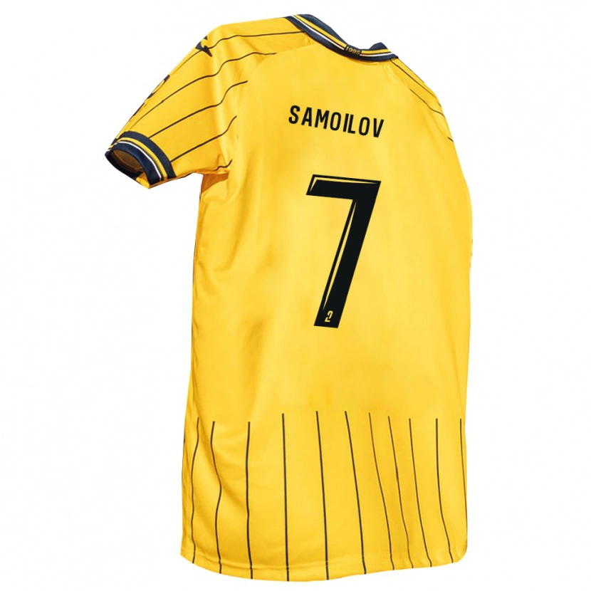 DanxenキッズMaksim Samoilov#7黄 紺ホームシャツ2025/26ジャージーユニフォーム
