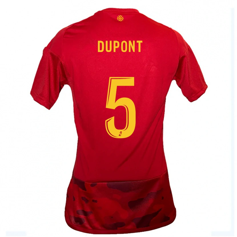 DanxenキッズBaptiste Dupont#5赤 黄ホームシャツ2025/26ジャージーユニフォーム
