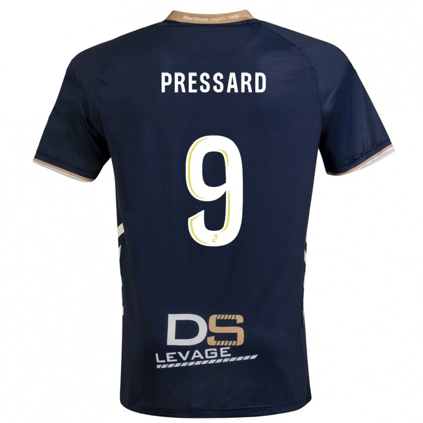 DanxenキッズAlan Pressard#9紺 金ホームシャツ2025/26ジャージーユニフォーム