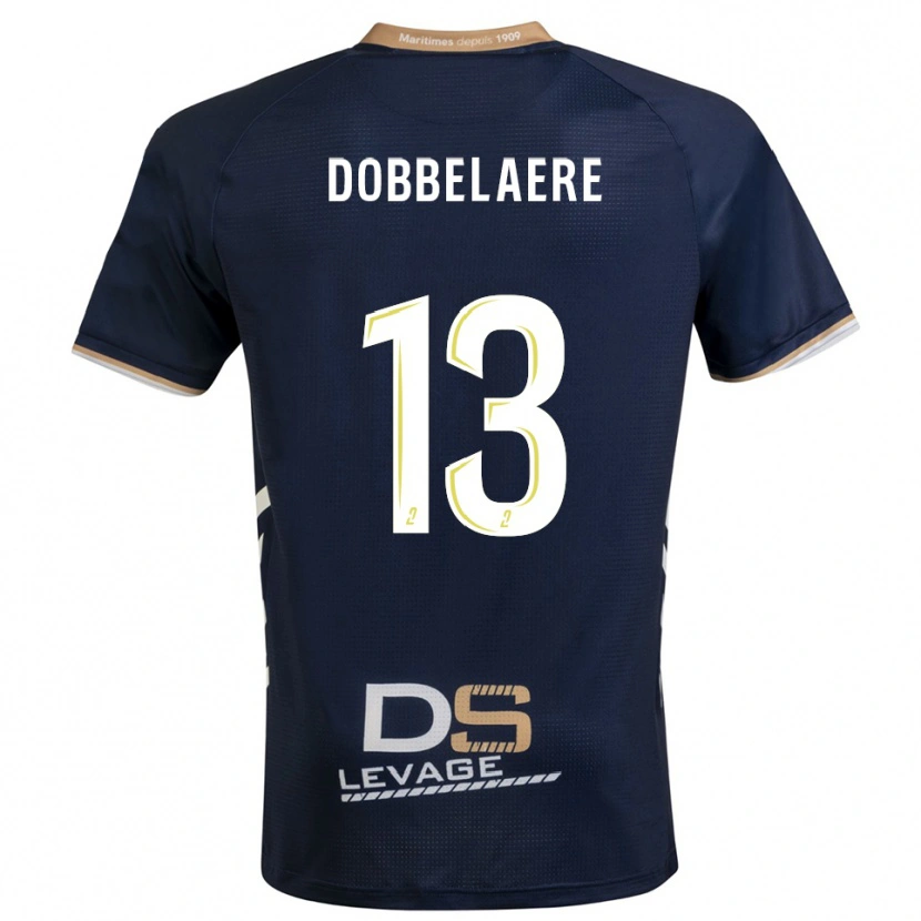 DanxenキッズMaxime Dobbelaere#13紺 金ホームシャツ2025/26ジャージーユニフォーム