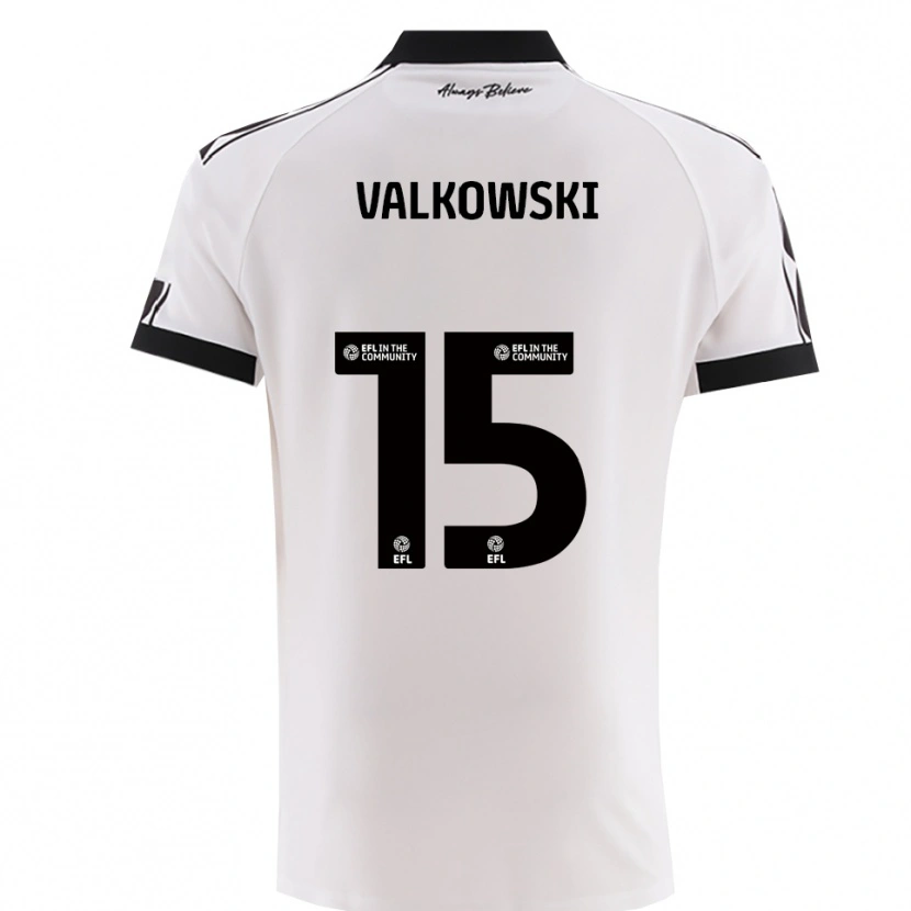 DanxenキッズPawel Valkowski#15白 黒アウェイシャツ2025/26ジャージーユニフォーム