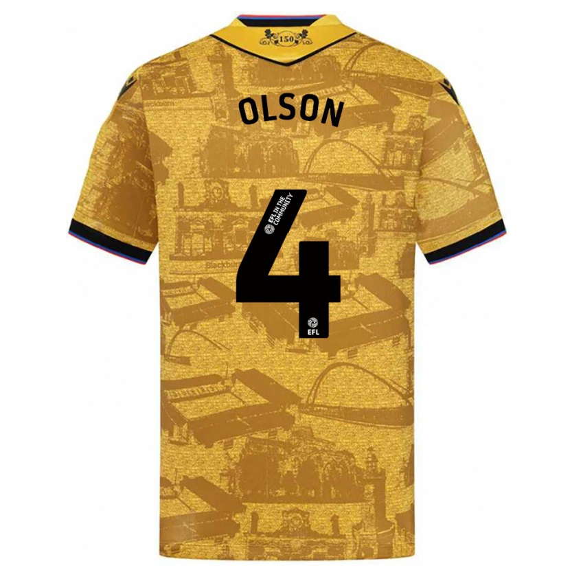 DanxenキッズCharlie Olson#4金 黒アウェイシャツ2025/26ジャージーユニフォーム