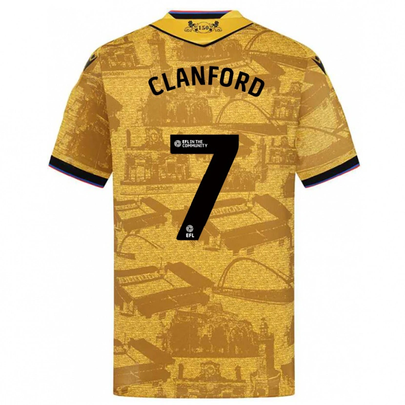 DanxenキッズCharlie Clanford#7金 黒アウェイシャツ2025/26ジャージーユニフォーム